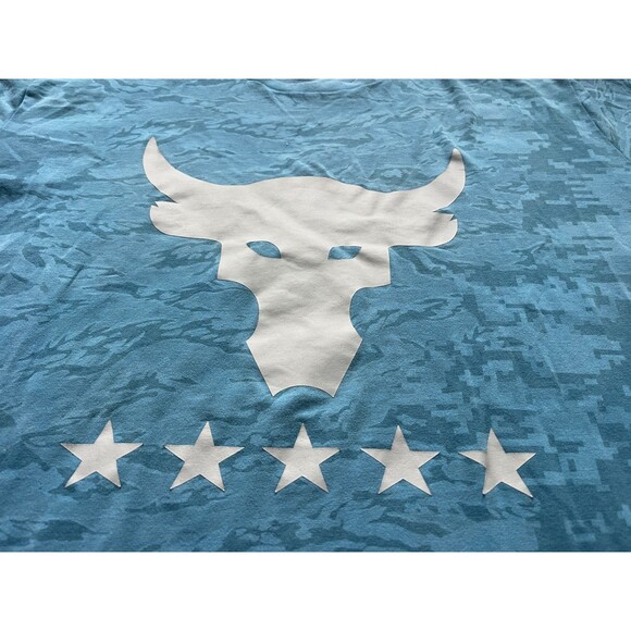 Under Armour Project Rock Freedom T Shirt Mens XXL Blue Sort Sleeve - Picture 2 of 9